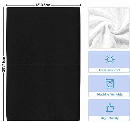 Black Kitchen Towel Set of 4, Absorbent Microfiber Hand Towels for Kitchen Bathroom Bar Decorative Solid Ultra Soft Resuable Cleaning Cloths Washable Fast Drying - size: 4PCS-18" x 28"