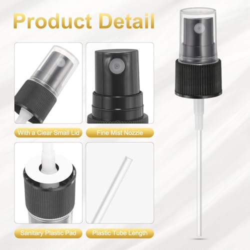 uxcell Spray Top 12Pcs 20/410 Plastic Fine Mist Reusable Replacement Black | Spray Bottle Pump Plastic Top Reusable Replacement for Cosmetic Perfume and Body Sprays Bottle - color: Black, size: 20/410