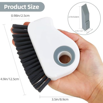2-in-1 Window Groove Cleaning Brush, Window Sill Track Cleaner Tool, Scratch-Free Deep Cleaning Brush for Sliding Door, Shower Door Sills and Household Narrow Gaps, 2 Pack Gray