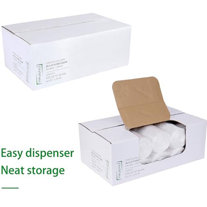 TYPLASTICS 20-30 Gallon Clear Trash Bags 30" x 37" High Density Can Liners Case of 500 for Office, Outdoor, Recycling, Industrial and Commercial - size: 50 Count (Pack of 10)