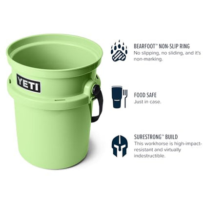 YETI Loadout 5-Gallon Bucket, Impact Resistant Fishing/Utility Bucket - color: Key Lime
