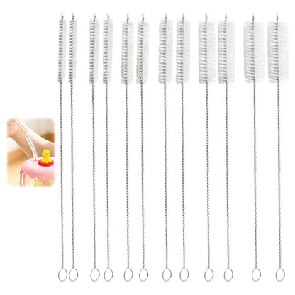 12-Pack Long Straw Cleaner Brush, Extra Long 12 Inch Cleaning Brushes with 6 8 10 12 15 20mm Wide Bristle Head, Flexible Straw Brush Set for Tumblers and Water Bottles