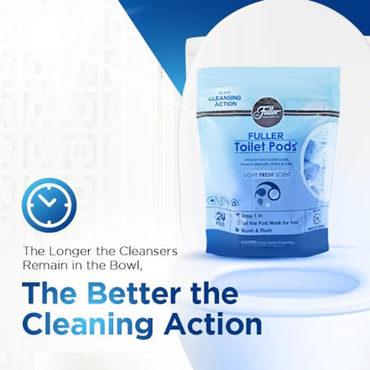 Fuller Brush Toilet Bowl Cleaner Pods - Water Soluble Tablet Cleansers, Cleans Descales & Refreshes Bathroom Toilets Removes Odors Soils & Stains Light Fresh Scent Ideal for Homes & Businesses 1-Pack