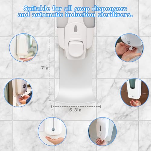 Dispenser Drip Tray Wall Mount Soap Dispenser Bracket,Laundry Detergent Drip Catcher Prevent Dripping and Spraying(White) - color: White