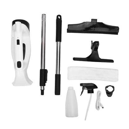 banapoy Window Vacuum Squeegee Cordless, 1.2KPa Suction Electric Window Cleaner Tool with 150ml Detachable Water Tank & Extension Pole & 11in Silicone Wiper Blades for Mirrors