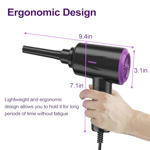 Meudeen Air Duster - Compressed Air - 5.74 oz High Power Cleaning for Computer - PC - 2 Gear Air Blower (Black Purple) - color: Black Purple