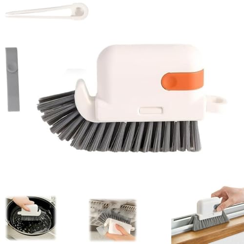 3-in-1 Removable Window Slot Brush,New Window Groove Cleaning Brush, Portable Window Track Cleaner Window Groove Cleaning Brush Tools with Hidden Scraper for Home Window Groove (Orange-1PC) - color: Orange-1pc