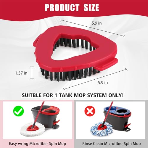 2 Pack Scrub Brush Replacement Head for O Cedar EasyWrin Spin Mop 1 Tank System, Spin Mop Replace Head Base, Shower Floor Scrubber, Hard Bristle Cleaning Brush for Bathroom Kitchen Wall Tile - size: 1-Tank Scrub Brush (2pcs)