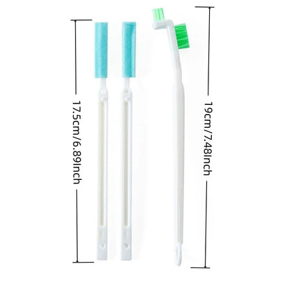 1SET Bottle Cleaning Brushes - 7.5in High Head Brush with Detachable Sponge & Bristle Heads | Hanging Hole Design for Storage