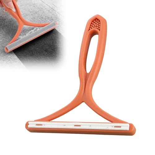 Pet Hair Removal Tool, Portable Fur Remover Brush & Carpet Scraper Rake, Dog & Cat Hair Remover for Couch, Carpet, Car Mats, Pet Bed & Furniture (Orange) - color: Orange