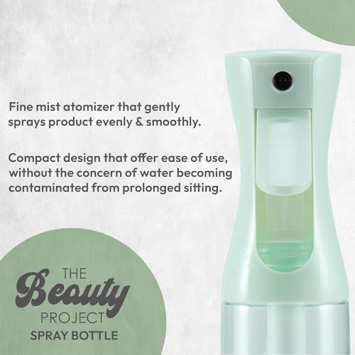 Spray Bottle Mister for Hair - Continuous Mister, Fine Water Mist, Trusted by Professional Salons & Barbers, 10.1oz - Clear Bottle (Sage) - color: Sage
