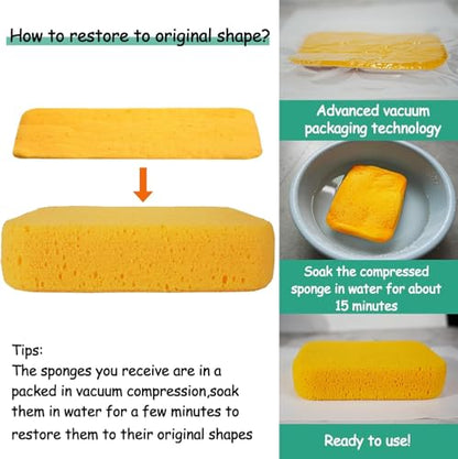 1 Pack Extra Large Cleaning Sponges (7.5" x 5.5" x 1.9") – Heavy Duty Grouting, Car Wash & Multi-Surface Sponge – Non-Scratch PU Foam for Tile, Dishes, Cars & Crafts Super Absorbent - size: 1Pcs
