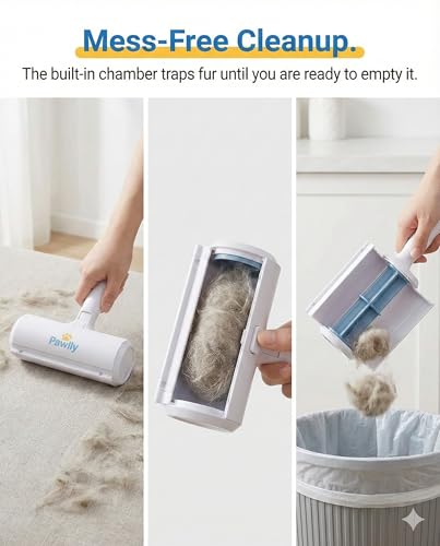 Pet Hair Remover Roller – Reusable Lint Roller for Pet Hair, Dog & Cat Hair Remover – Self-Cleaning Fur Removal Tool for Couch, Sofa, Furniture, Carpet, Car Seats & Bedding – No Refills Needed