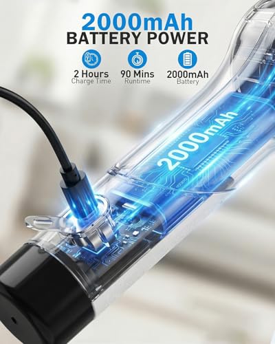 Electric Spin Scrubber, 3-Speed Cordless Shower Scrubber with 90° Adjustable & 10 Replaceable Brush Heads, 90 Mins Runtime & Full-Body IPX7 Waterproof Shower Cleaner Brush with Long Handle