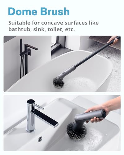 Hoto 1 Pcs Replacement Brush Heads for Electric Spin Scrubber, Power Cleaning Brush Cordless Dome Brush, Suitable for HOTO Electric Scrubber Only, Brush Accessories for Bathroom Shower Kitchen Floor