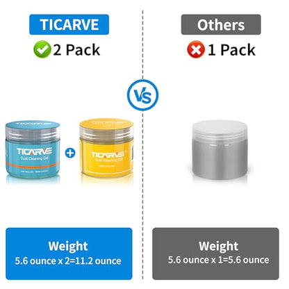TICARVE 2Pack Cleaning Gel for Car Putty Car Cleaning Auto Gel Detail Tools Car Interior Cleaner Universal Dust Removal Gel Car Vent Cleaner Keyboard Cleaner Blue Yellow (320g/11.2oz) - color: Blue+Yellow
