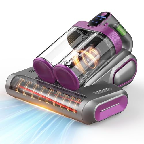 Bed Mattress Vacuum Cleaner Cordless 16Kpa Handheld Vacuum, Vacuum Cleaner with 253.7nm UV-C Light,HEPA Filter & Ultrasonic, Portable Vacuums for Sofa Bed Couch Crib Gifts for Women her Man - color: Gray