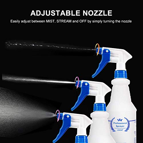 Plastic Spray Bottle 2 Pack, 32 Oz, All-Purpose Heavy Duty Spraying Bottles Leak Proof Mist Empty Water Sprayer for Cleaning Solution, Essential Oils, Hair, Planting with Adjustable Nozzle - Blue - color: Blue