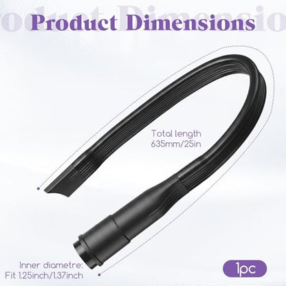 25" Crevice Tool Vacuum Attachment, Vacuum Crevice Tool for All Vacuums Cleaners Accepting 1 1/4"(32mm) 1 3/8"(35mm) Inner Diameter Attachments, Flexible Vacuums Hose