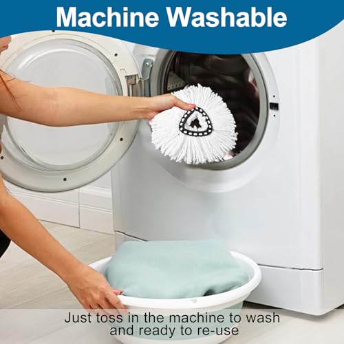 6 Pack Mop Heads Replacements, Compatible with O Cedar Easywring 1-Tank System Easy Wrin Spin Mops, Triangle Swivel Microfiber Mops, Washable & Easy to Replace - size: 6 Pack