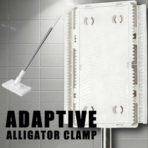 Snap Grip Mini Mop, Zero Touch Cloth Changing Flat Mop with Automatic Hands-Free Clip, Retractable 40 Inch Locking Handle for Gaps & Multi-Surface Cleaning, Wet & Dry, Includes 10 Reusable Cloths
