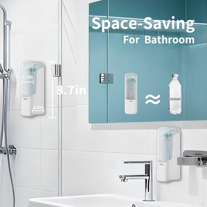 Wall-Mounted Shower Soap Dispenser,Shampoo and Conditioner Dispenser, 300ml, No Drill Refillable Shampoo Dispener for Bathroom,Kitchen,Hotel and Airbnb, White - color: White