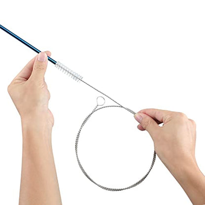 25 Inches Flexible Tube Brush, Extra Long Straw Brush, Pipe Cleaner Brush for Cleaning Straw, Feeding Tube, Siphon Hose, Drain Clog, 4PCS (White) - color: White