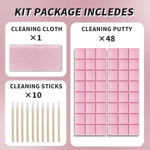 MOLOPPO Cleaning Putty, Phone Cleaning Kit, Remove Ear Wax & Dirt & Gunk from Device's Small Crevices, for AirPod Cleaner Kit for Airpods Charging Case/Headphones/Phone/Electronics(Pink) - color: B7-Pink