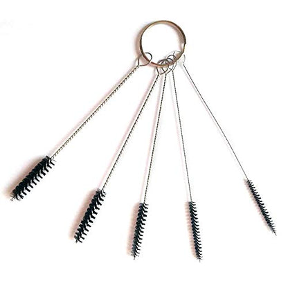 5 Sets Multi Purpose Airbrush Brush Holder Washing Cleaning Glass Pot Jar Oil Painting Brush Pen Washing Support Cleaning Brush Nozzle Repair Tools Plastic Bottle