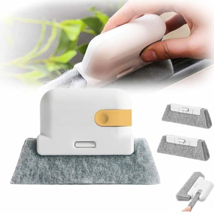 Magic Window Track Cleaner, 2024 Upgraded Window Groove Cleaning Brush, Window Cleaning Tools Set with 2 Replacement for Window lides Gaps Tile Lines Shutter Car Vents (Yellow) - color: Yellow