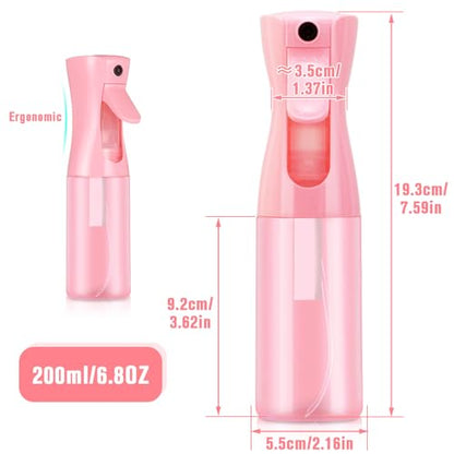 Spray bottles, Spray Water Bottle Fine Mist Refillable, Continuous Spray Bottle for Hair, Skin Care, Planting, Showering Pets, Travel, Cleaning & Home (Pink) - color: Bright Pink, size: 6.8 Ounces