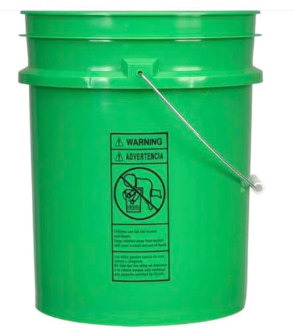 House Naturals 5 Gallon Premium HPDE Plastic Bucket - Made in USA Food Grade Storage Container, BPA Free All Purpose Pail (1, Green) - color: Green