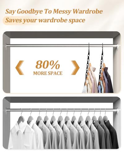 AMKUFO Hangers-Space-Saving 16 Pack Space-Saver, Plastic Magic Hangers for Small Closet Organization, Multifuctional Clothes Hangers for Closet Organizer and Storage, Small Sapce Home Essentials - size: 16 Pack