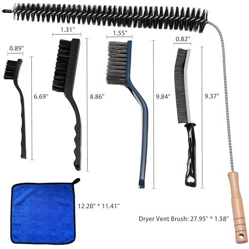 8 Pack Washing Machine Cleaning Brush, Dryer Vent Cleaner Kit, Flexible Dryer Lint Brush Vent Cleaner, Lint Trap Cleaning Tool, Household Cleaning Tools for Tile, Bathtub, Sink, Grout, Bathroom,Shower