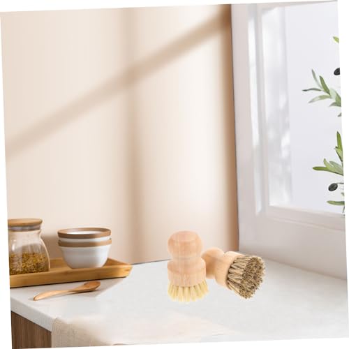 Ipetboom 2pcs Palm Cleaning Brush Ergonomic Multi-Purpose Scrubbing Brush for Pots Pans Dishes and More Sturdy Bristles for Non-Stick Cookware for Kitchen and Household Use