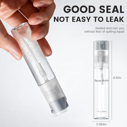 4 Pack Refillable Spray Bottle, Reversible Small Empty Spray Bottle with Fine Mist, Leak Proof - for Cleaning Solutions, Mosquito prevention, Face & Hair Mist - 4pk 1 OZ / 30 ML - color: Grey, size: 1 Ounces