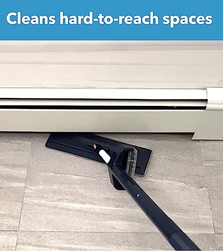 Flat Floor Mop and Bucket Set with Hands-Free and Self-Wringing | Mop for Floor Cleaning, Floor Mop with Reusable Microfiber Mop Pad, for Hardwood, Laminate and Tile Floors, (Navy)