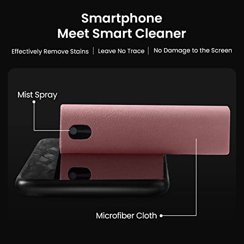 YTT Touchscreen Mist Cleaner, Screen Cleaner, for All Phones, Laptop and Tablet Screens,Two in One Spray and Microfiber Cloth (Pink and Light Gray) 2Pack - color: Pink and Light Gray