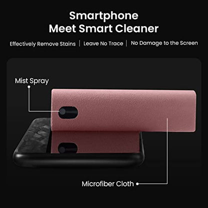 YTT Touchscreen Mist Cleaner, Screen Cleaner, for All Phones, Laptop and Tablet Screens,Two in One Spray and Microfiber Cloth (Pink and Light Gray) 2Pack - color: Pink and Light Gray