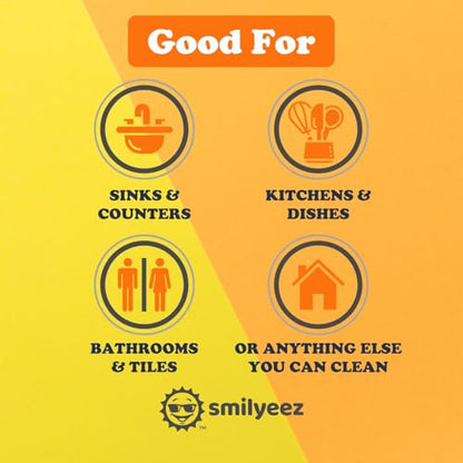 Smilyeez Caddy Combo, Sink Caddy, Smiling Handle, 2 Scrub Moji Sponges, Dishwand with 2 Mini Moji Sponges (Black) - style: Black - Mini Moji