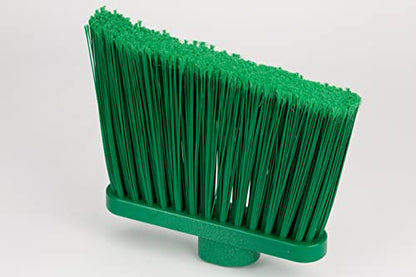SPARTA 41083EC09 Plastic Color Coded Broom, Unflagged Bristles, Long Broom With Angled Head For Small Debris Cleaning, 56 Inches, Green - color: Green