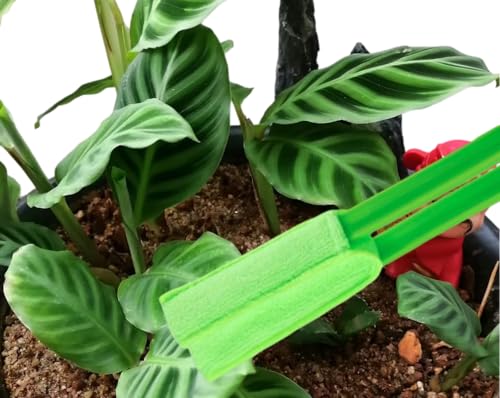 Microfiber Gloves for Plant Dusting, Dusting Gloves for Plants, Gentle Leaf Shine, Comes with 2 Removable Sleeves and 1 Cleaning Brush (5pcs)