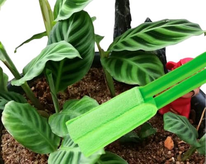 Microfiber Gloves for Plant Dusting, Dusting Gloves for Plants, Gentle Leaf Shine, Comes with 2 Removable Sleeves and 1 Cleaning Brush (5pcs)