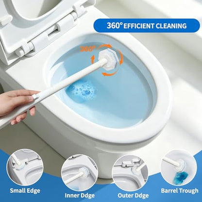 Disposable Toilet Brush Set - Toilet Bowl Wand Refills with Toilet Cleaners, Disposable Brush Heads with 5X Cleaning Power, Includes 60 Refill Heads for Clorox Toilet Brush, Wand & Storage Caddy - size: Starter Kit+60 Refill Heads