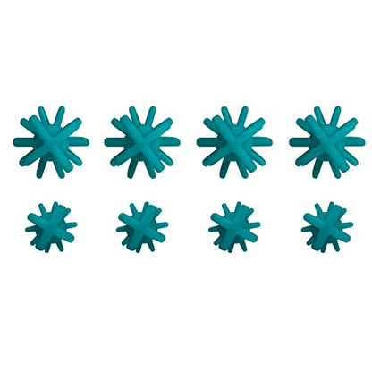 Silicone Straw Brush 4 Pack - (2 Small, 2 Wide) - 10 Inch Reusable Straw Cleaner, Pipe Cleaner, Glass and Detailing Tool (Turquoise) - color: Turquoise