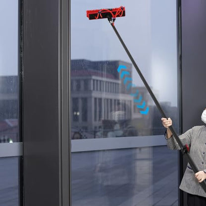 36ft Water Fed Pole Kit Solar Panel Cleaning Brush, Adjustable Window Cleaning Poles with 14in Water Fed Cleaning Brush, Solar Panel Cleaning Pole Outdoor Window Washing Equipment (36Ft, 14in Brush) - size: 36Ft, 14in Brush