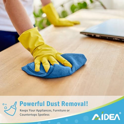 AIDEA Microfiber Cleaning Cloth, 10PK, Soft Absorbent Rags, Microfiber Towels for Cars, Kitchen Towels, Dusting Cloth for Home, Window, Cleaning Supplies, 12"×12"