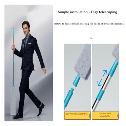 2026 Upgraded Retractable Gap Dust Cleaner, Flat Duster with Extension Pole (60in), Gap Mop for Under Appliances, Under Fridge Cleaning Tool, with 4 Microfiber Duster Cloths