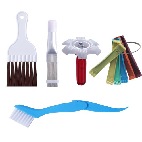 10 Pcs Air Conditioner Fin Comb Cleaner kit AC Coil Cleaning Brush 5 Different Fin Combs Condenser Fin Straightener AC Evaporator Comb Radiator Repair Clean Tool (Multicolor) - color: Multicolor