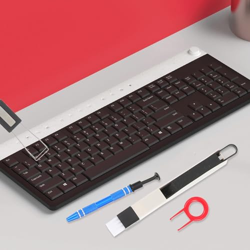 BESPORTBLE Mechanical Keyboard Cleaning Kit with Keyboard Keycap Remover and Anti-Static Computer Brush, Plastic and Metal Tools for Chip Picking and Lubricating